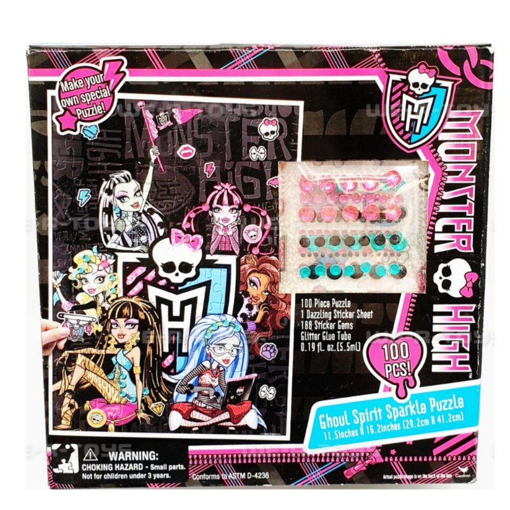 Monster High Sparkle Shine DIY Puzzle 100 Piece Craft Activity Set - Picture 2 of 4